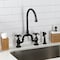 Kingston Brass Bridge Kitchen Faucet with Brass Sprayer, Oil Rubbed Bronze KS7795TXBS - alternate 2